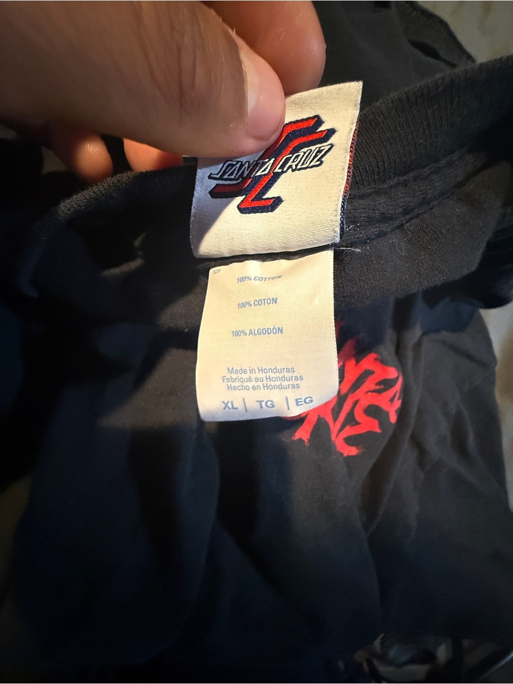 Santa Cruz Skateboards Black Tee with Red Chest Logo - Picture 4 of 4